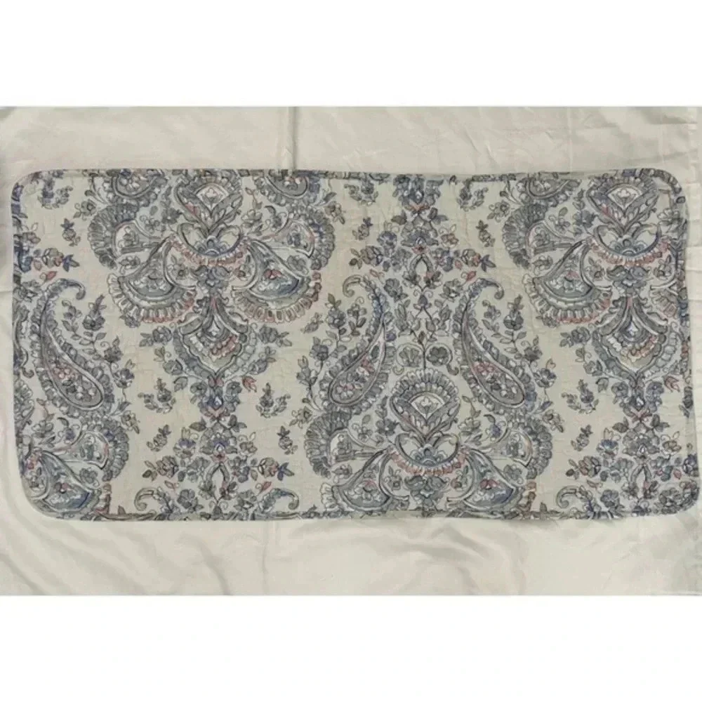 Rachel Ashwell Quilted‎ Pillow Covers Paisley Floral Blue White Size 21x37 Set